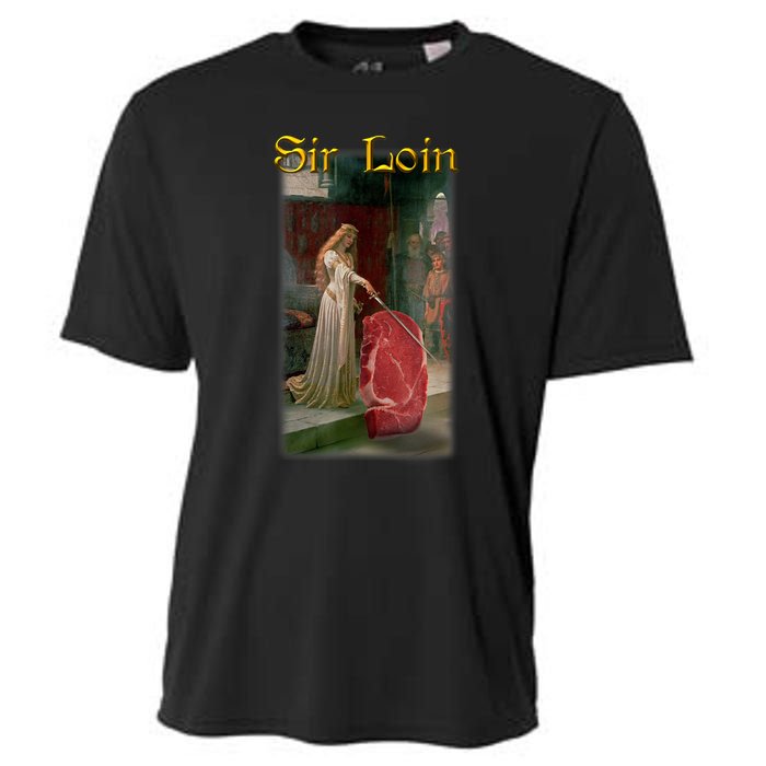 Sir Loin Funny Sirloin Steak Joke Medieval Accolade Art Cooling Performance Crew T-Shirt