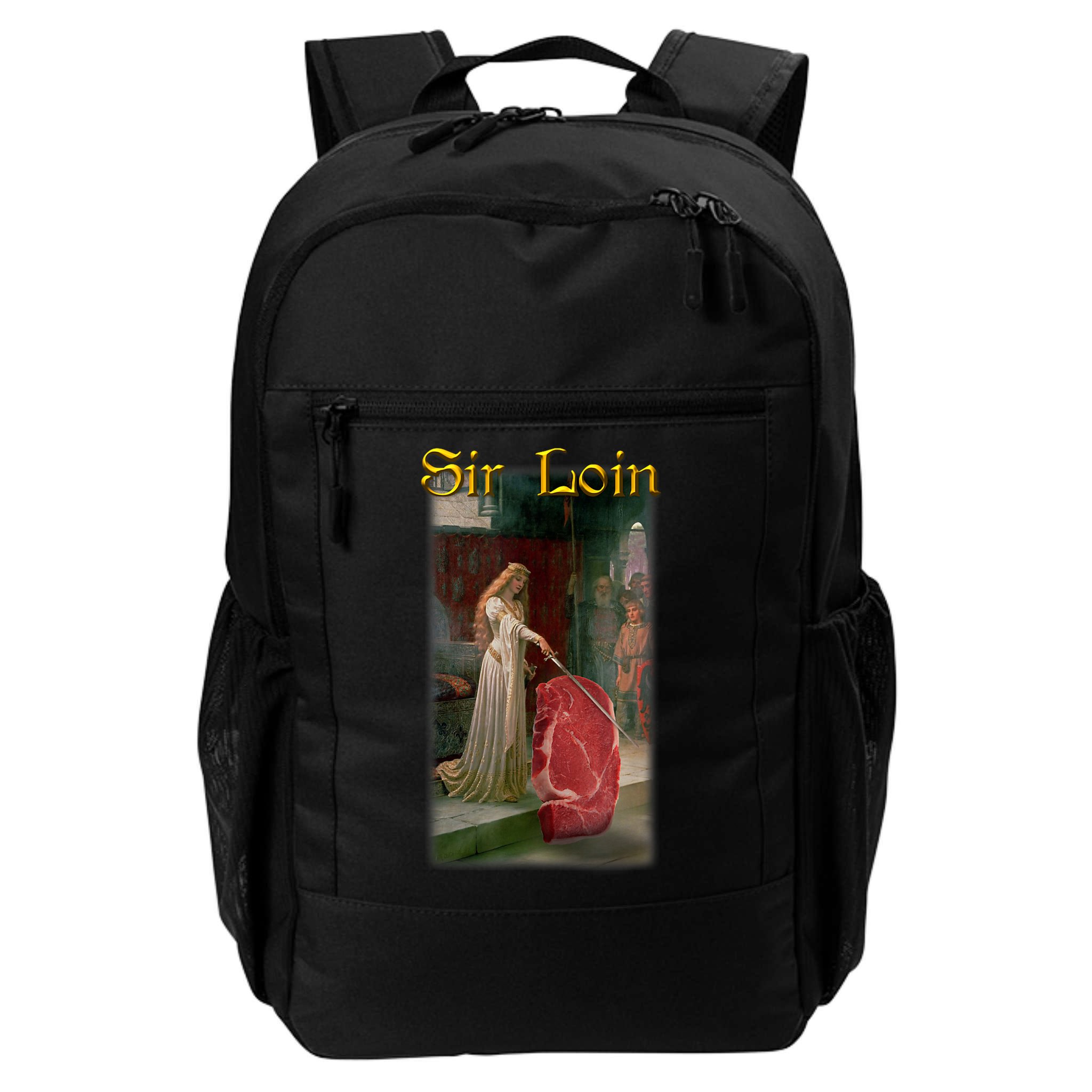 Sir Loin Funny Sirloin Steak Joke Medieval Accolade Art Backpack
