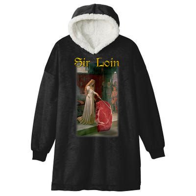 Sir Loin Funny Sirloin Steak Joke Medieval Accolade Art Hooded Wearable Blanket
