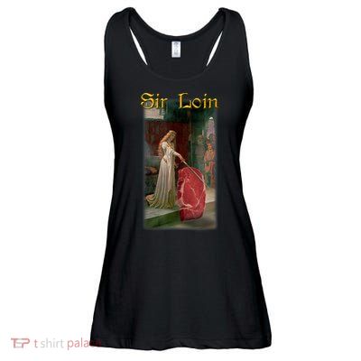 Sir Loin Funny Sirloin Steak Joke Medieval Accolade Art Ladies Essential Flowy Tank