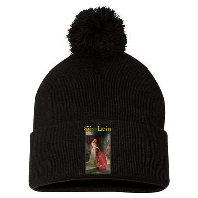 Sir Loin Funny Sirloin Steak Joke Medieval Accolade Art Pom Pom 12in Knit Beanie