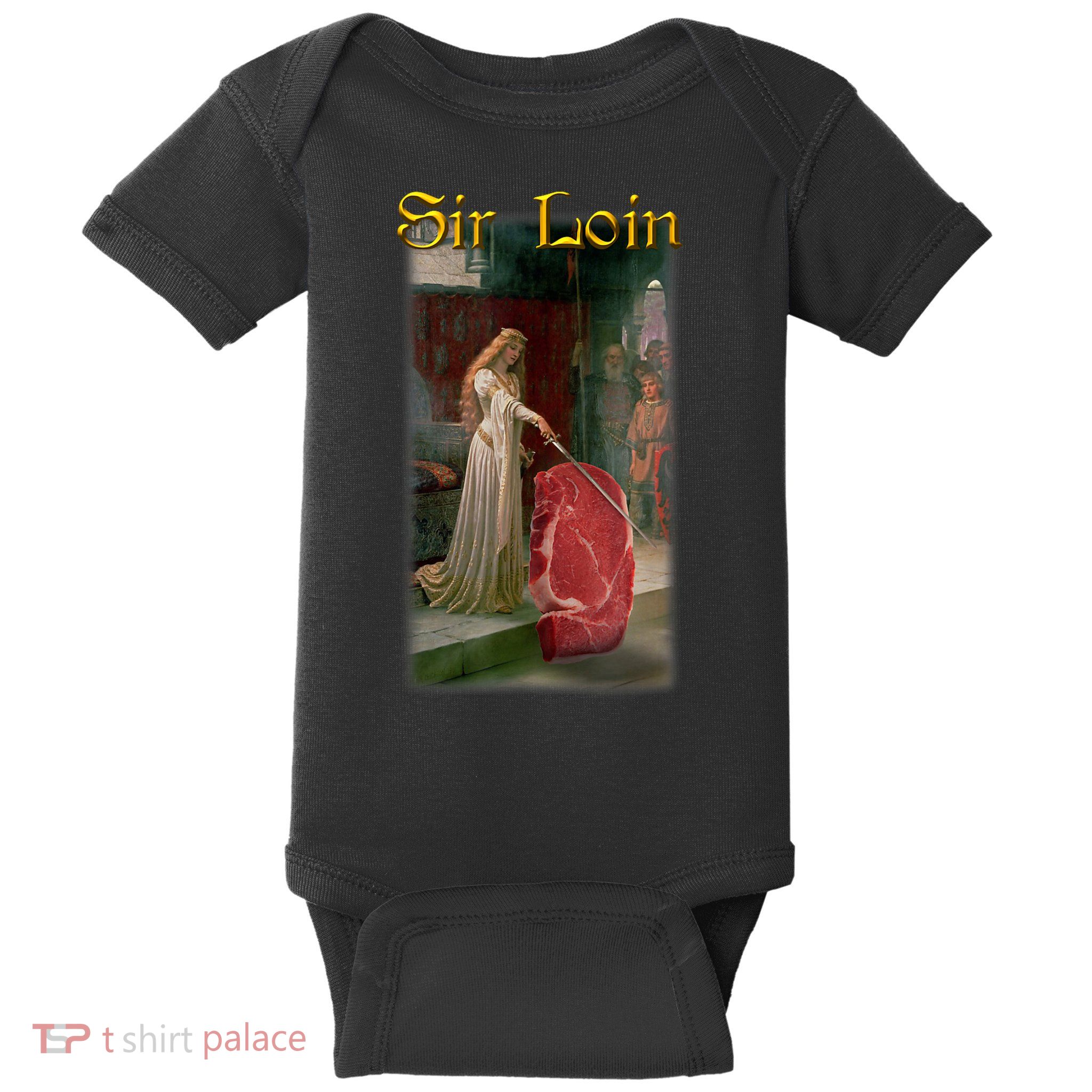 Sir Loin Funny Sirloin Steak Joke Medieval Accolade Art Baby Bodysuit