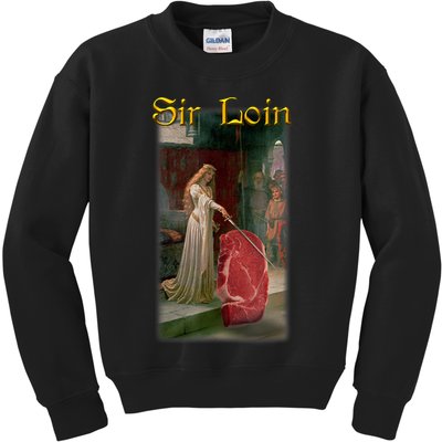 Sir Loin Funny Sirloin Steak Joke Medieval Accolade Art Kids Sweatshirt