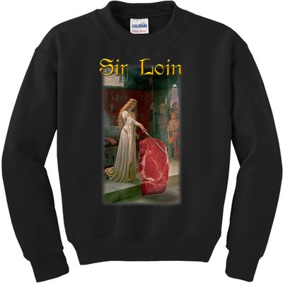 Sir Loin Funny Sirloin Steak Joke Medieval Accolade Art Kids Sweatshirt