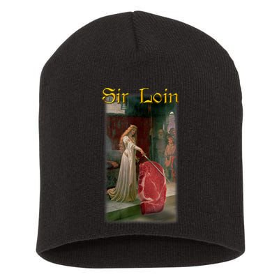 Sir Loin Funny Sirloin Steak Joke Medieval Accolade Art Short Acrylic Beanie