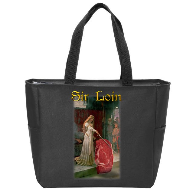 Sir Loin Funny Sirloin Steak Joke Medieval Accolade Art Zip Tote Bag