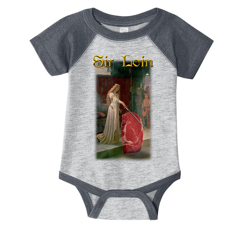 Sir Loin Funny Sirloin Steak Joke Medieval Accolade Art Infant Baby Jersey Bodysuit