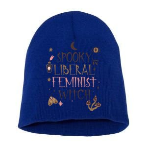 Spooky Liberal Feminist Witch Mystical Activist Halloween Cool Gift Short Acrylic Beanie