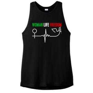 Support Life Freedom Zan Zendegi Azadi Of Iran Cool Gift Ladies PosiCharge Tri-Blend Wicking Tank