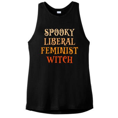 Spooky Liberal Feminist Witch Spooky Librarian Halloween Ladies PosiCharge Tri-Blend Wicking Tank