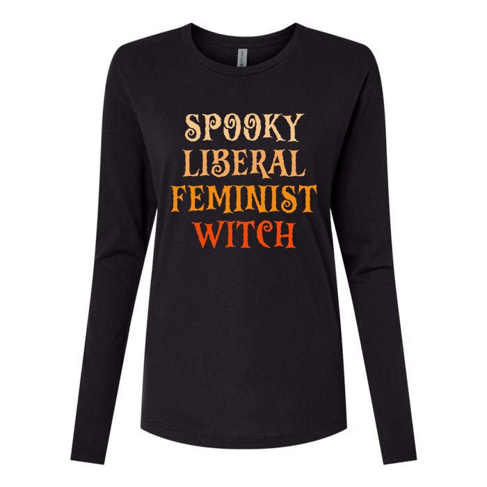 Spooky Liberal Feminist Witch Spooky Librarian Halloween Womens Cotton Relaxed Long Sleeve T-Shirt