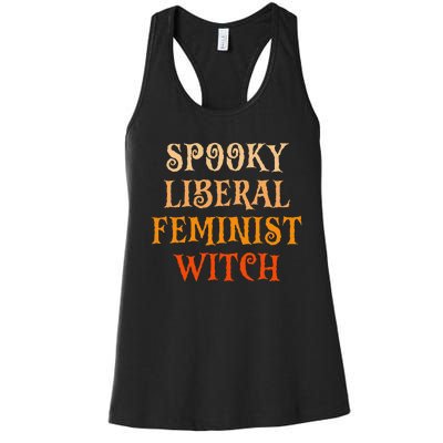 Spooky Liberal Feminist Witch Spooky Librarian Halloween Women's Racerback Tank