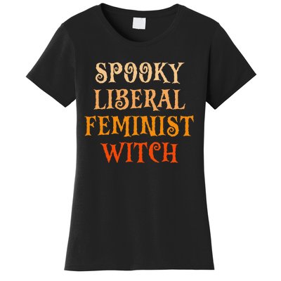 Spooky Liberal Feminist Witch Spooky Librarian Halloween Women's T-Shirt