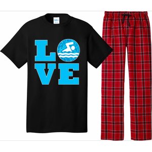 Swim Love Funny Gift For Swimmers And Swimming Coaches Cute Gift Pajama Set