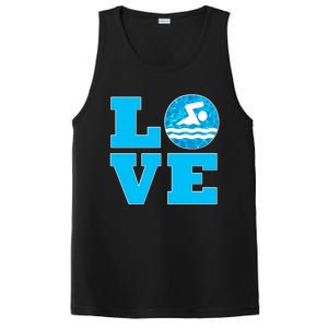 Swim Love Funny Gift For Swimmers And Swimming Coaches Cute Gift PosiCharge Competitor Tank