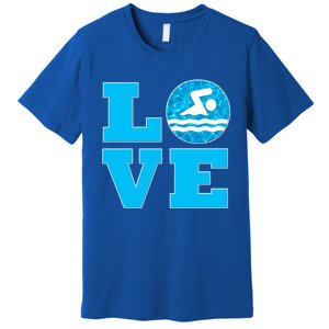 Swim Love Funny Gift For Swimmers And Swimming Coaches Cute Gift Premium T-Shirt