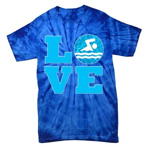 Swim Love Funny Gift For Swimmers And Swimming Coaches Cute Gift Tie-Dye T-Shirt