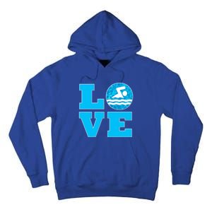 Swim Love Funny Gift For Swimmers And Swimming Coaches Cute Gift Tall Hoodie