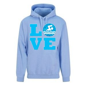 Swim Love Funny Gift For Swimmers And Swimming Coaches Cute Gift Unisex Surf Hoodie