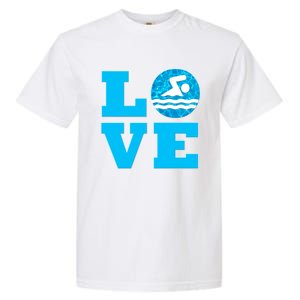 Swim Love Funny Gift For Swimmers And Swimming Coaches Cute Gift Garment-Dyed Heavyweight T-Shirt