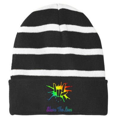 Share Love For Kids And Striped Beanie with Solid Band