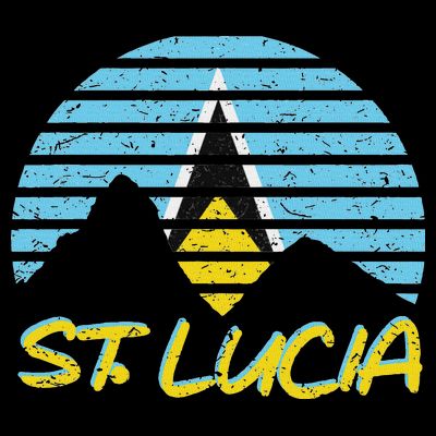 St. Lucia Flag Sunset Pitons Patriotic Vintage Souvenir Gift T-Shirt