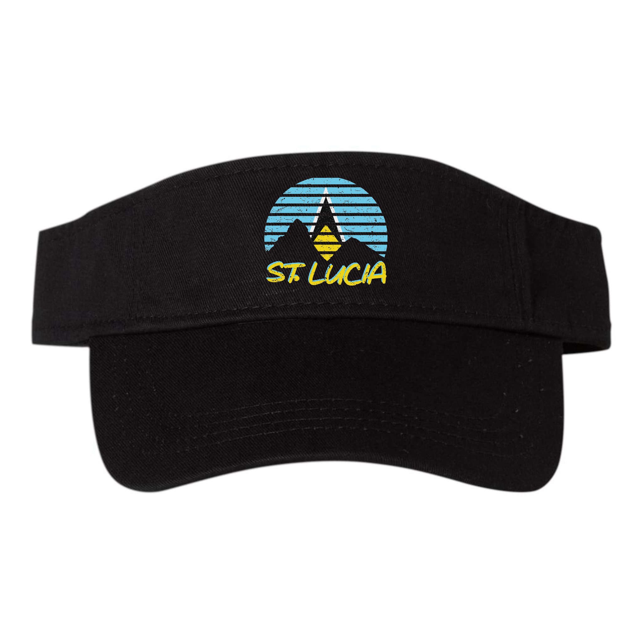 St. Lucia Flag Sunset Pitons Patriotic Vintage Souvenir Gift Visor