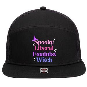 Spooky Liberal Feminist Witch Halloween 7 Panel Mesh Trucker Snapback Hat