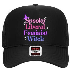 Spooky Liberal Feminist Witch Halloween High Crown Mesh Back Trucker Hat