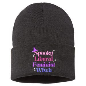 Spooky Liberal Feminist Witch Halloween Sustainable Knit Beanie