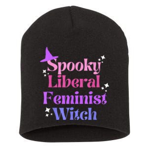 Spooky Liberal Feminist Witch Halloween Short Acrylic Beanie