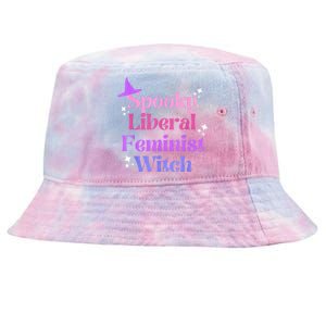 Spooky Liberal Feminist Witch Halloween Tie-Dyed Bucket Hat