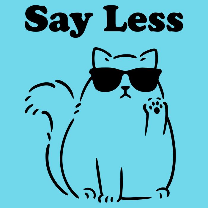 Say Less Funny Cat Womens T-Shirt