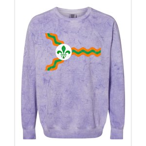 St Louis Flag Irish Colors Dogtown St Patrick's Day Gift Colorblast Crewneck Sweatshirt