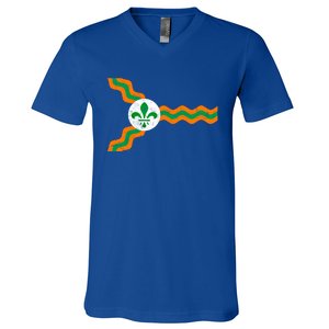 St Louis Flag Irish Colors Dogtown St Patrick's Day Gift V-Neck T-Shirt