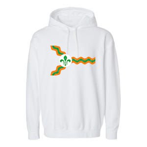 St Louis Flag Irish Colors Dogtown St Patrick's Day Gift Garment-Dyed Fleece Hoodie