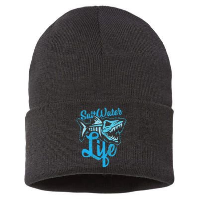 Saltwater Life Fishing Sustainable Knit Beanie