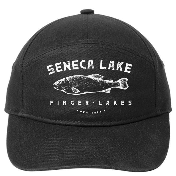 Seneca Lake Gift For Trout Fishing And Finger Lakes Camping 7-Panel Snapback Hat