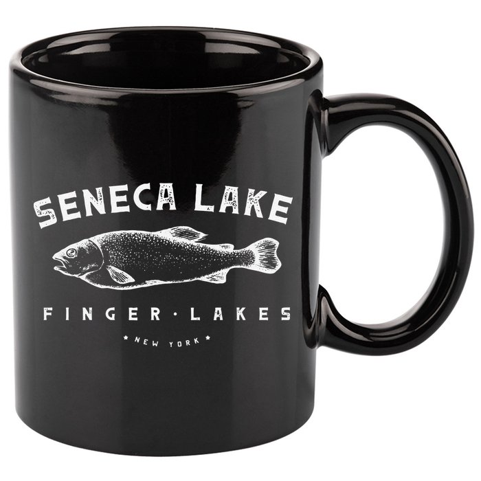 Seneca Lake Gift For Trout Fishing And Finger Lakes Camping 11oz C Handle Ceramic Mug