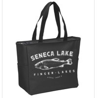 Seneca Lake Gift For Trout Fishing And Finger Lakes Camping Zip Tote Bag
