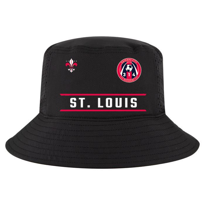 St Louis Gateway Arch Skyline 314 Fleur De Lis Badge Banner Cool Comfort Performance Bucket Hat