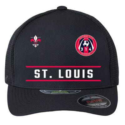 St Louis Gateway Arch Skyline 314 Fleur De Lis Badge Banner Flexfit Unipanel Trucker Cap