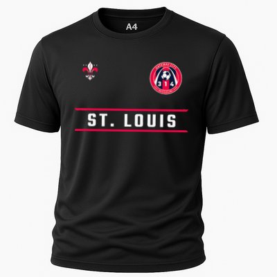 St Louis Gateway Arch Skyline 314 Fleur De Lis Badge Banner Performance Shirt