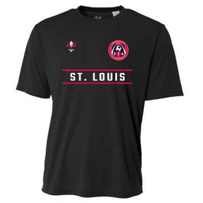 St Louis Gateway Arch Skyline 314 Fleur De Lis Badge Banner Cooling Performance Crew T-Shirt