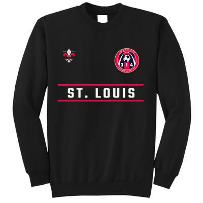St Louis Gateway Arch Skyline 314 Fleur De Lis Badge Banner Sweatshirt