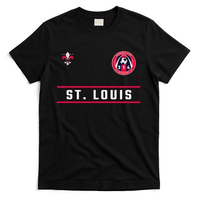St Louis Gateway Arch Skyline 314 Fleur De Lis Badge Banner T-Shirt