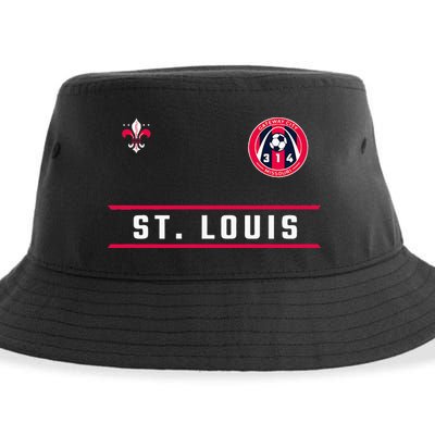 St Louis Gateway Arch Skyline 314 Fleur De Lis Badge Banner Sustainable Bucket Hat
