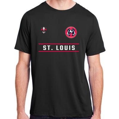 St Louis Gateway Arch Skyline 314 Fleur De Lis Badge Banner Adult ChromaSoft Performance T-Shirt