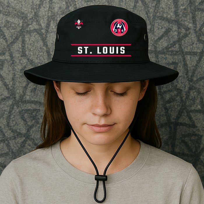 St Louis Gateway Arch Skyline 314 Fleur De Lis Badge Banner Bucket Hat