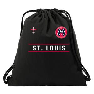 St Louis Gateway Arch Skyline 314 Fleur De Lis Badge Banner Drawstring Bag